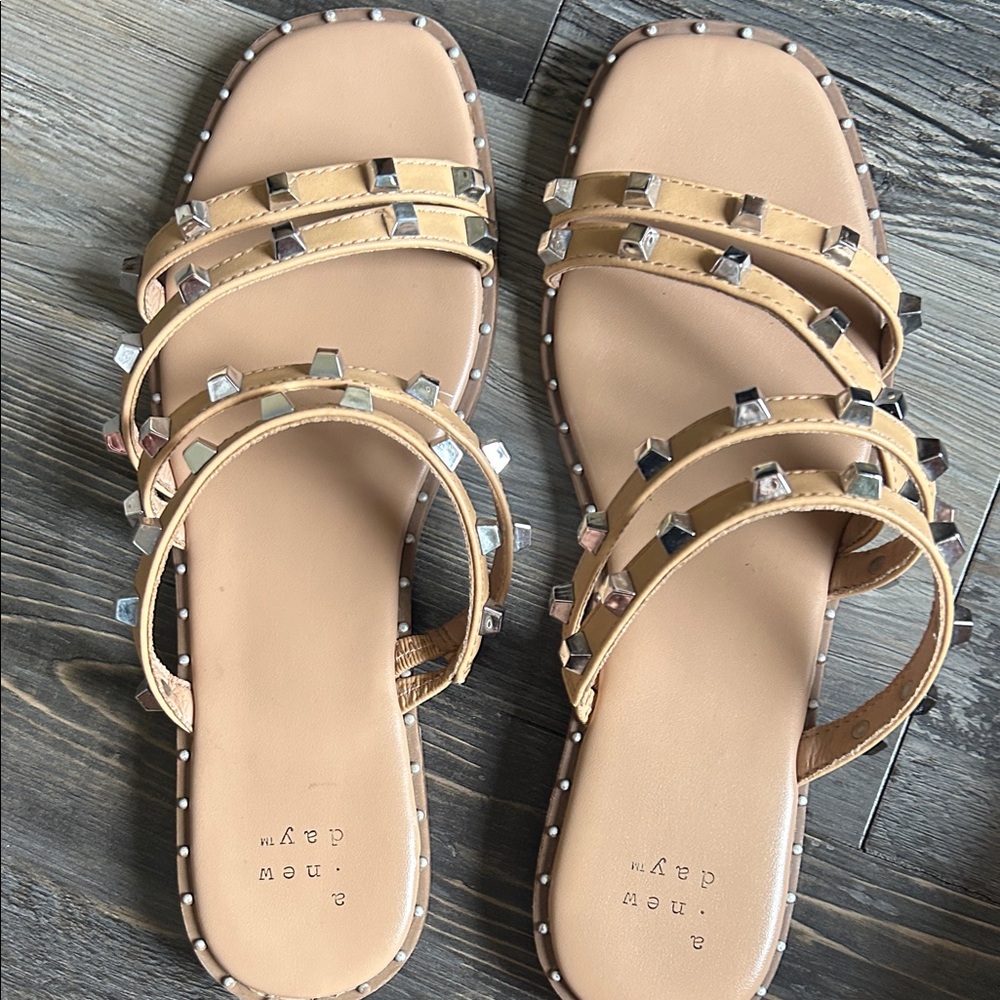 a new day Tan Studded Sandals